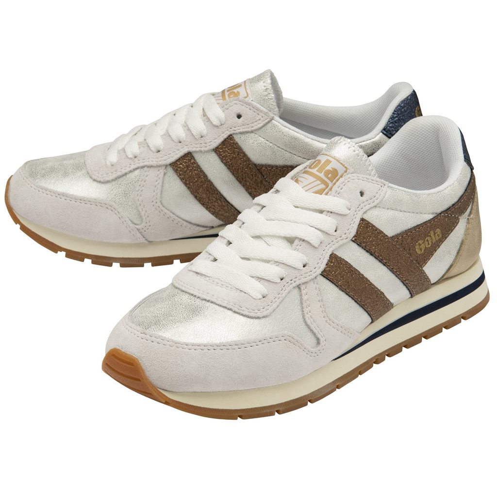 Gola Classics Daytona Blaze Sneakers Bílé Měď Tmavě Blankyt CZ | HGFU-59647