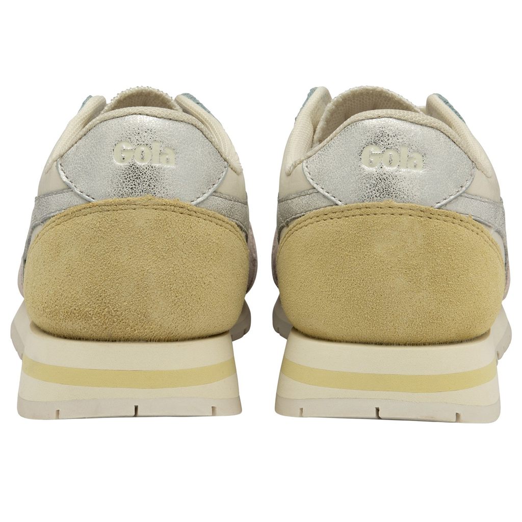 Gola Classics Daytona Quadrant Sneakers Bílé Stříbrné Citrón CZ | GSER-07143