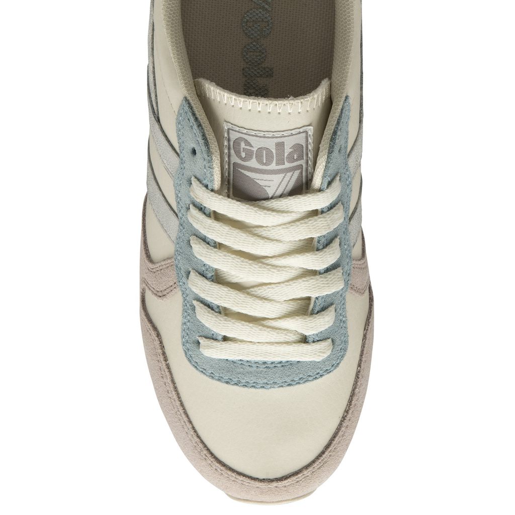 Gola Classics Daytona Quadrant Sneakers Bílé Stříbrné Citrón CZ | GSER-07143