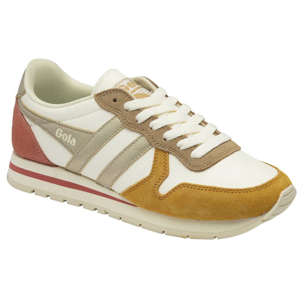Gola Classics Daytona Quadrant Sneakers Bílé Zlaté CZ | XDLH-38954