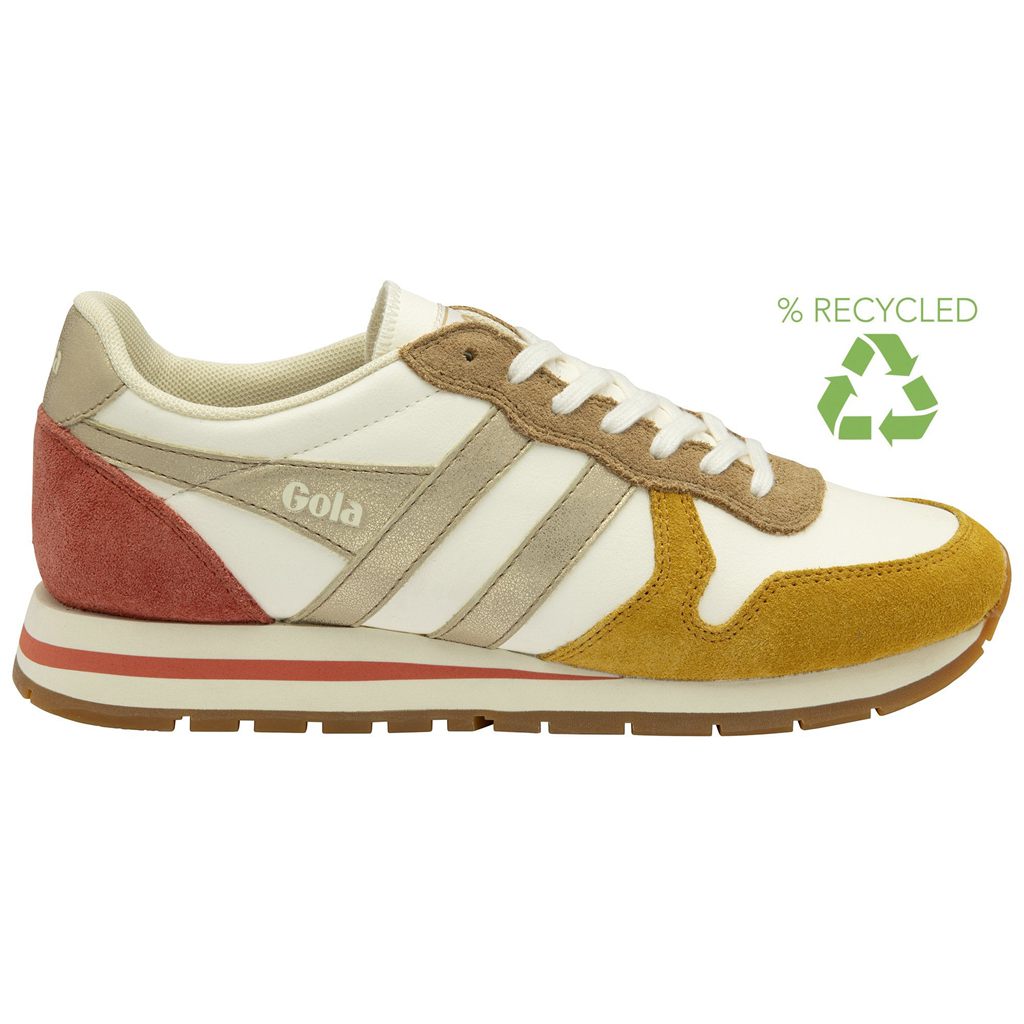 Gola Classics Daytona Quadrant Sneakers Bílé Zlaté CZ | XDLH-38954