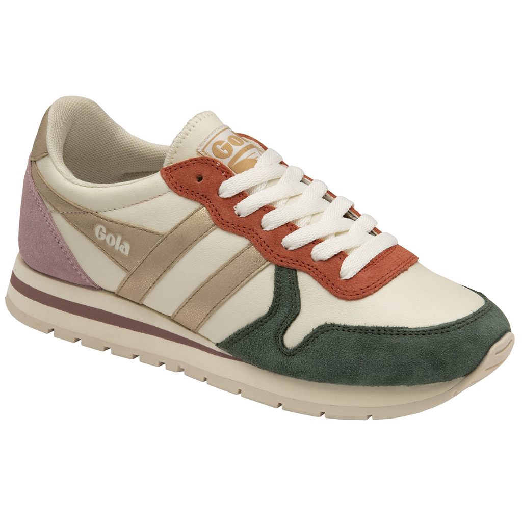 Gola Classics Daytona Quadrant Sneakers Bílé Zlaté Růžové CZ | JNGL-51276