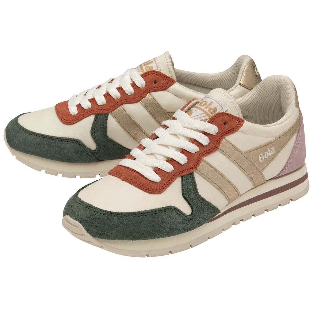 Gola Classics Daytona Quadrant Sneakers Bílé Zlaté Růžové CZ | JNGL-51276
