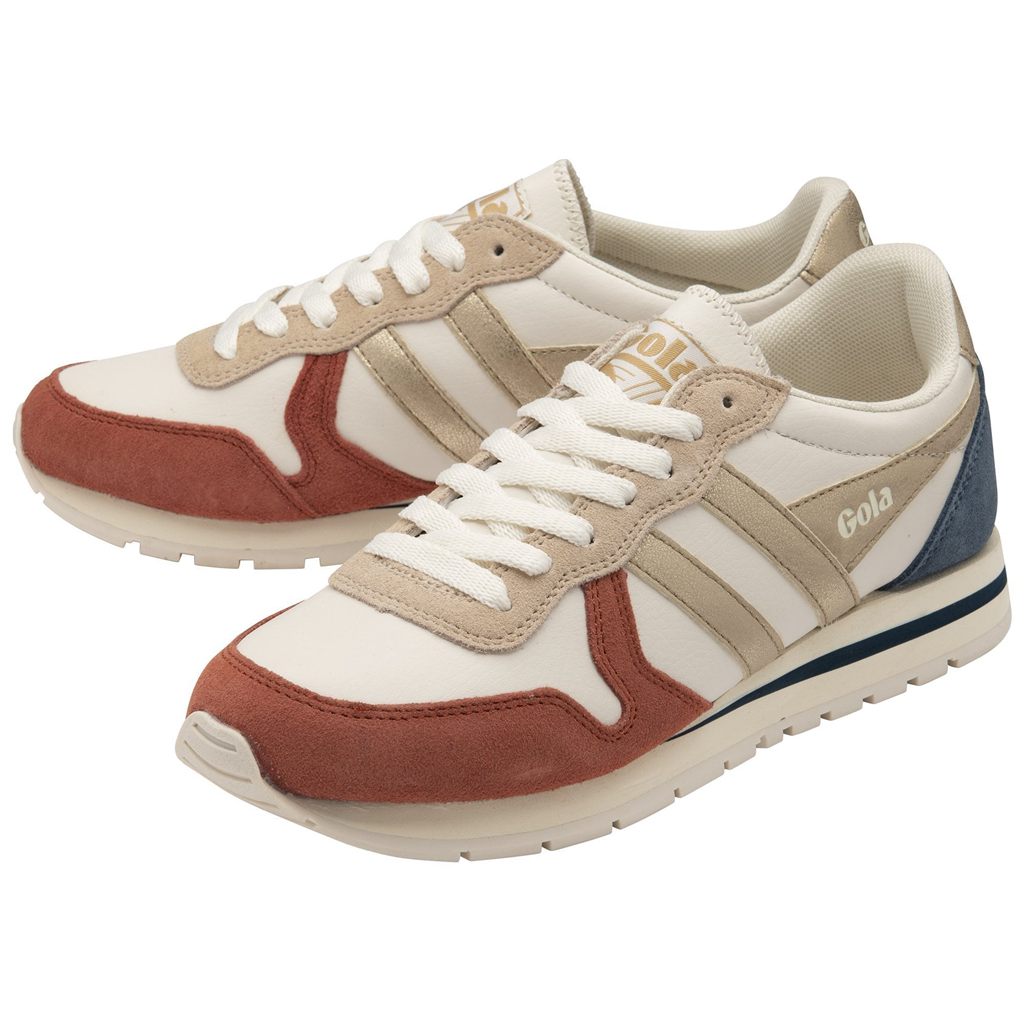 Gola Classics Daytona Quadrant Sneakers Bílé Oranžové Zlaté CZ | FAVH-23681