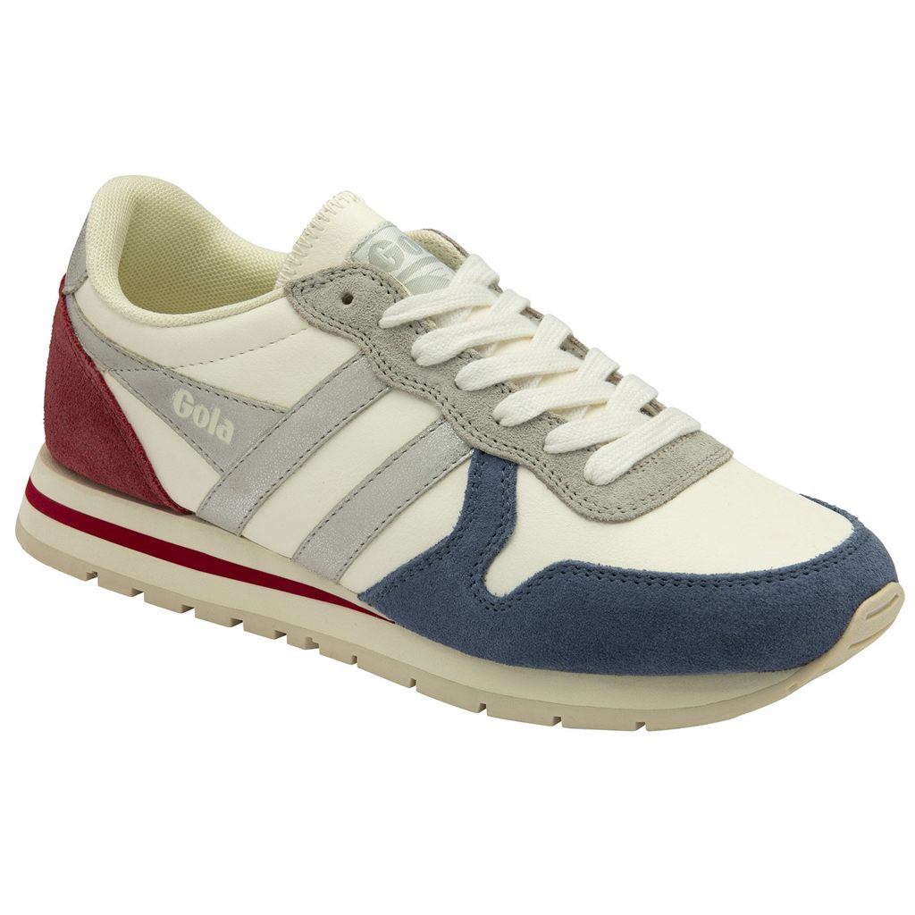 Gola Classics Daytona Quadrant Sneakers Bílé Stříbrné Tmavě Červené CZ | YXKU-03274