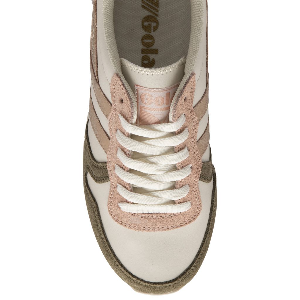 Gola Classics Daytona Quadrant Sneakers Bílé Hnědožlutý Růžové Zlaté CZ | HEZV-74026