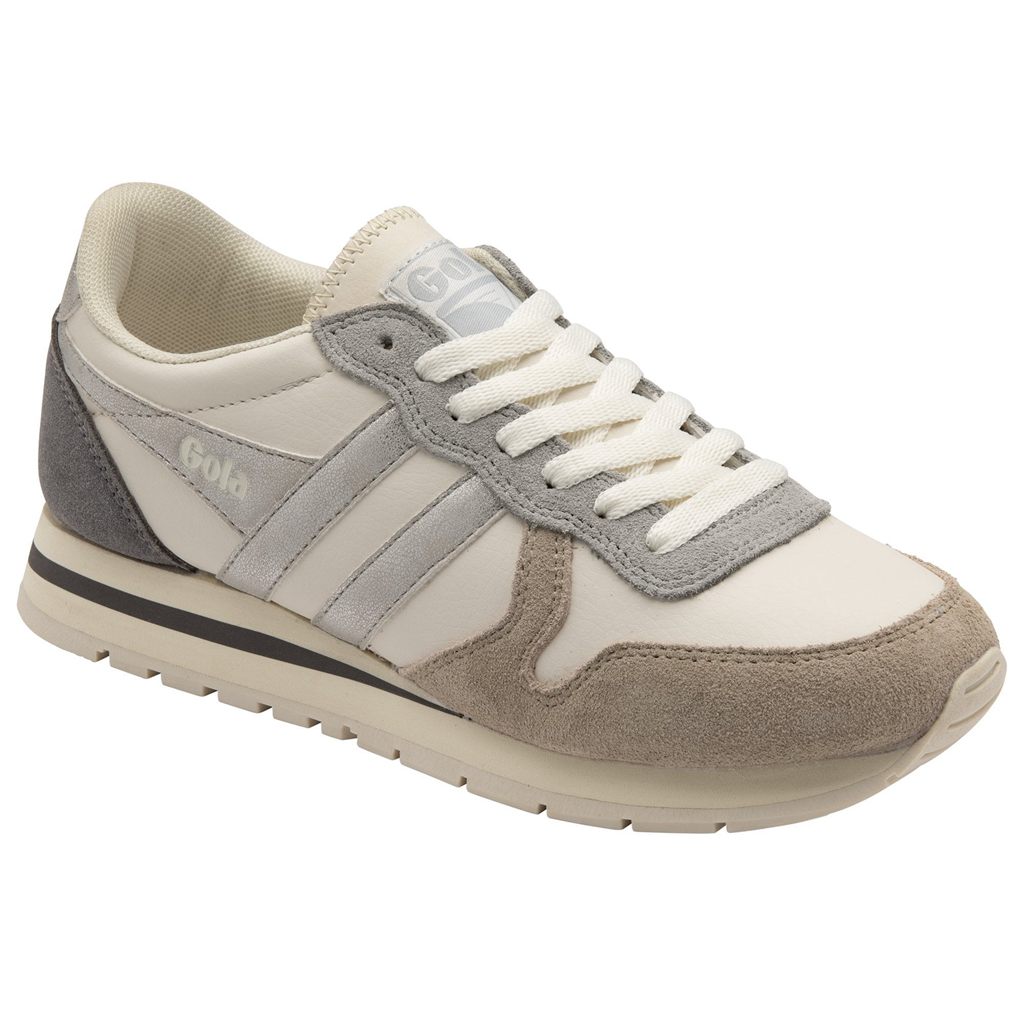 Gola Classics Daytona Quadrant Sneakers Bílé Šedé Stříbrné CZ | CLGS-98205