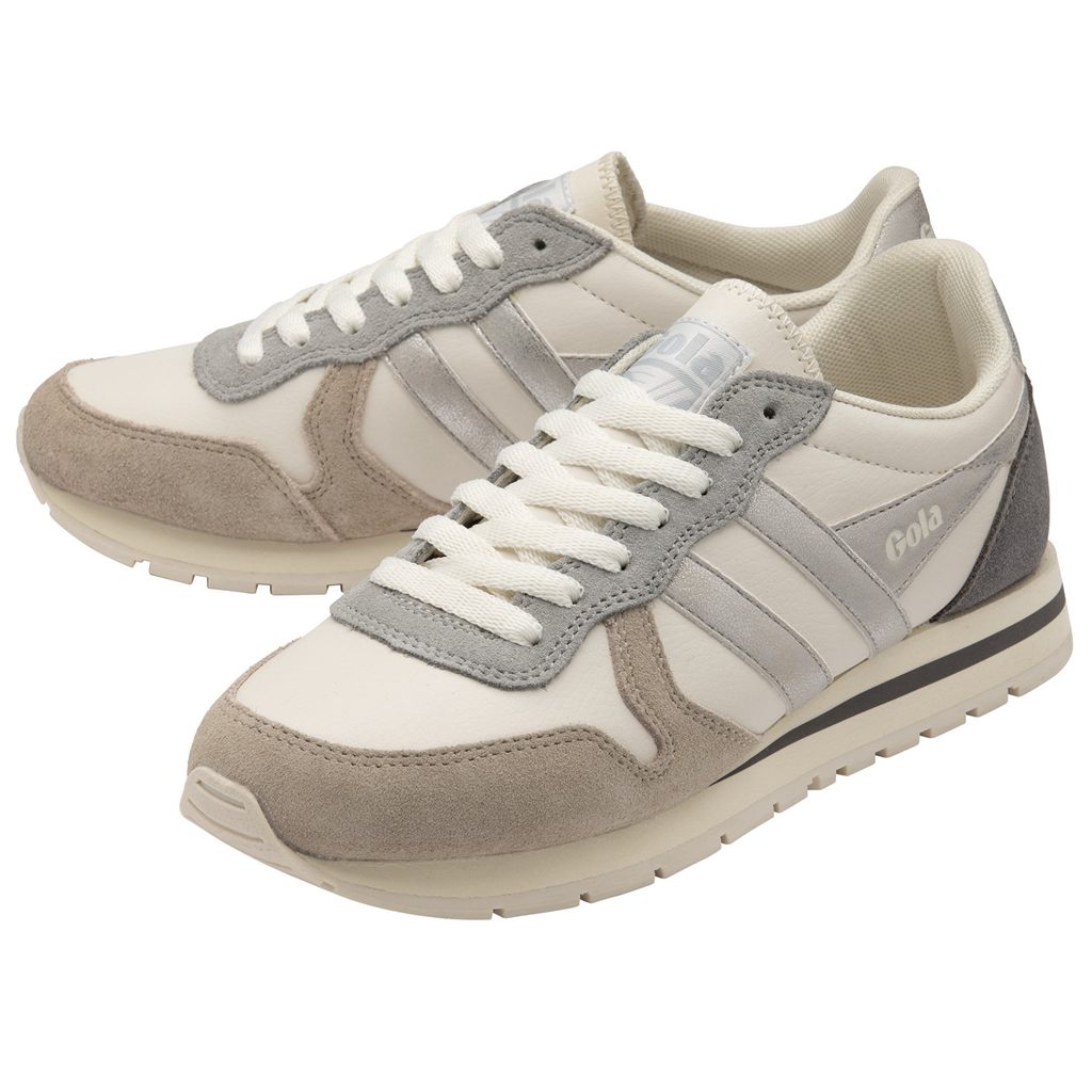 Gola Classics Daytona Quadrant Sneakers Bílé Šedé Stříbrné CZ | CLGS-98205
