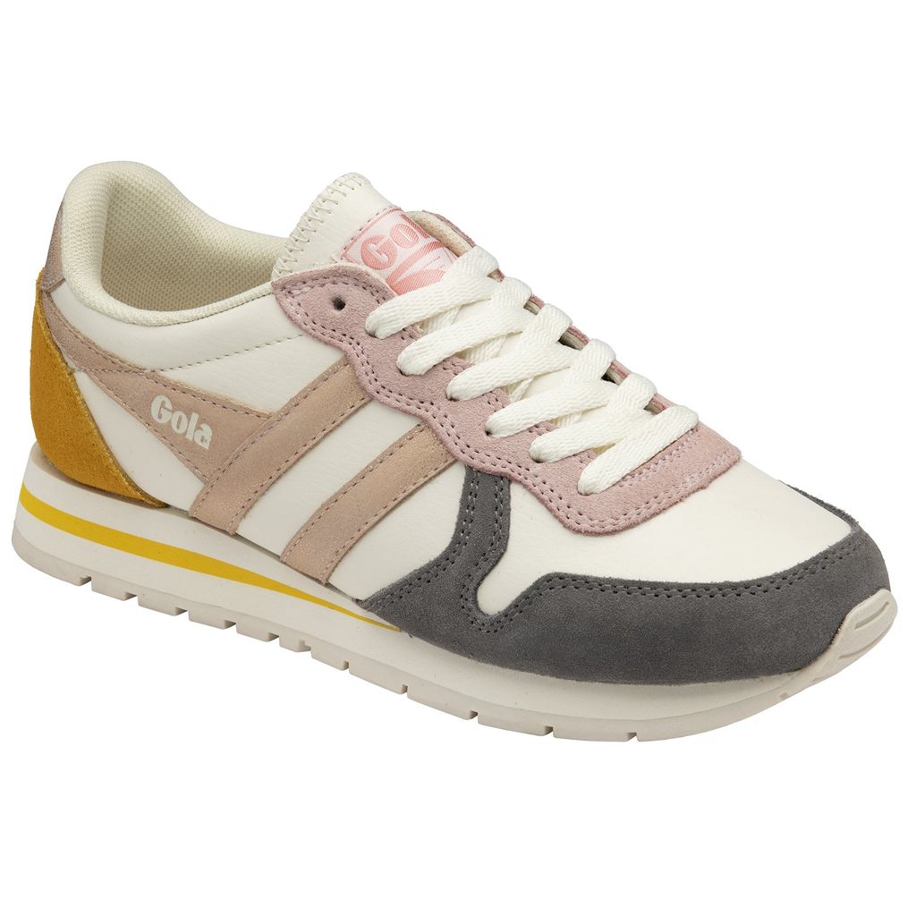 Gola Classics Daytona Quadrant Sneakers Bílé Růžové Zlaté CZ | LQIG-36210