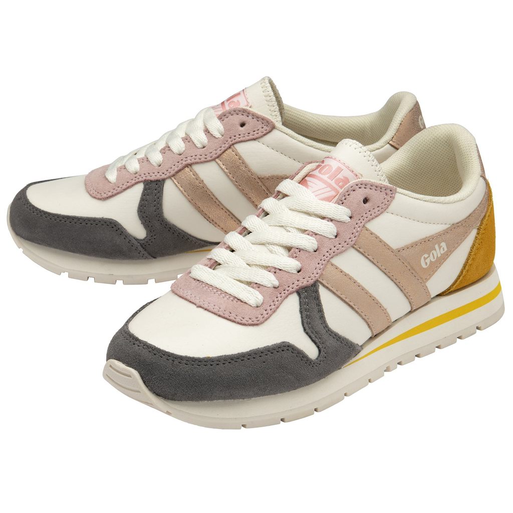 Gola Classics Daytona Quadrant Sneakers Bílé Růžové Zlaté CZ | LQIG-36210