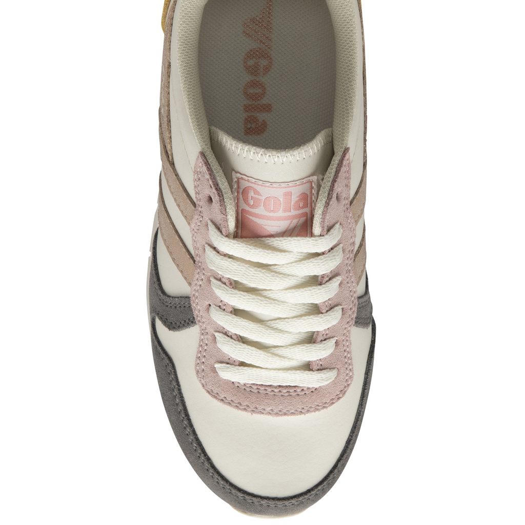 Gola Classics Daytona Quadrant Sneakers Bílé Růžové Zlaté CZ | LQIG-36210