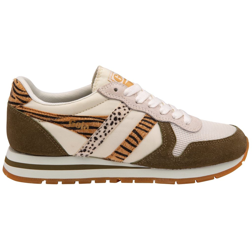 Gola Classics Daytona Safari Sneakers Bílé Hnědožlutý CZ | OWMT-29765
