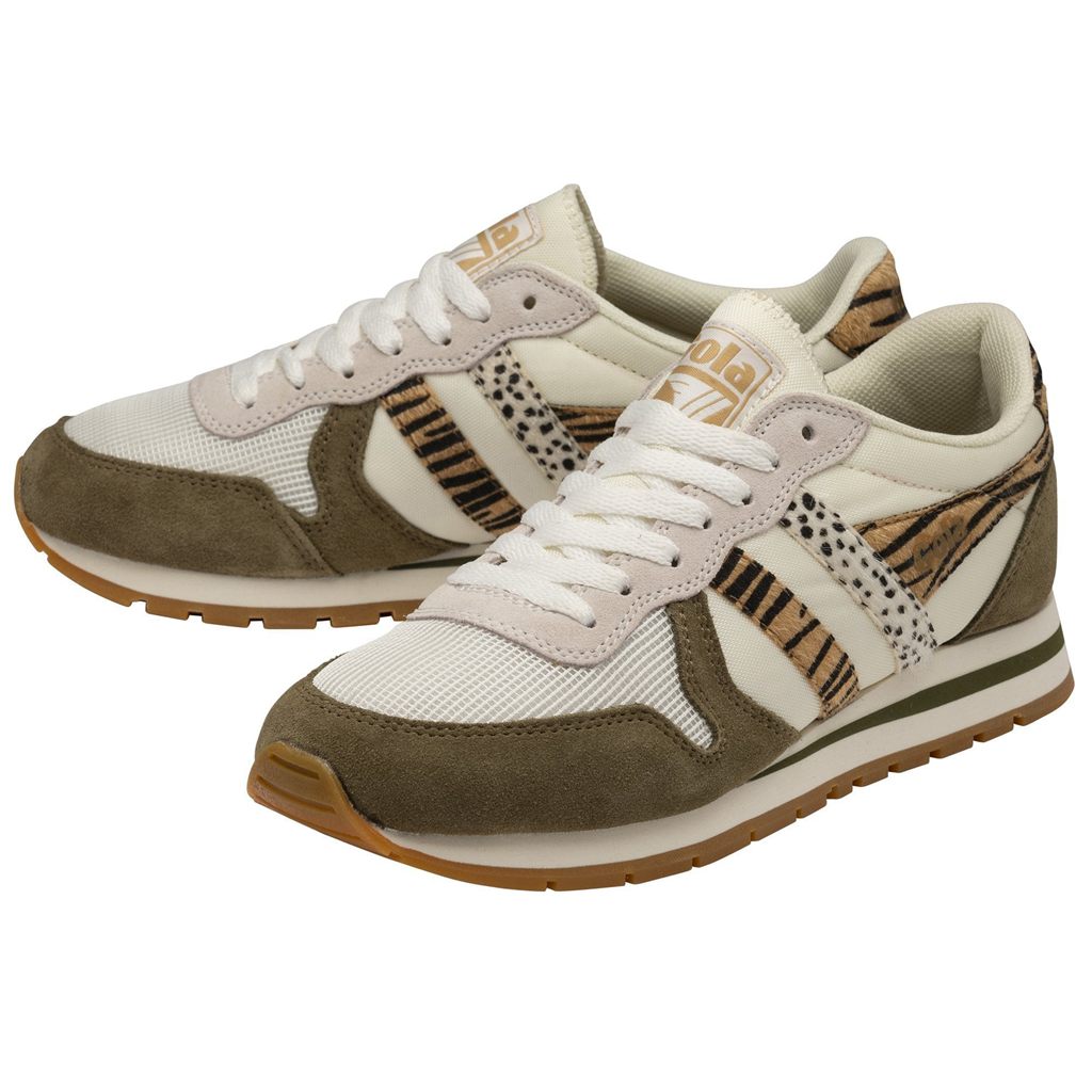 Gola Classics Daytona Safari Sneakers Bílé Hnědožlutý CZ | OWMT-29765