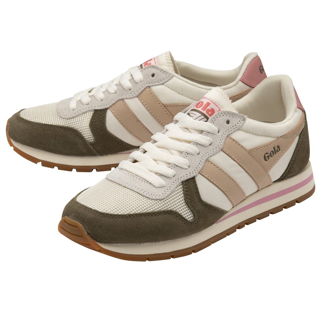 Gola Classics Daytona Sneakers Bílé Hnědožlutý Růžové CZ | YHFJ-08362