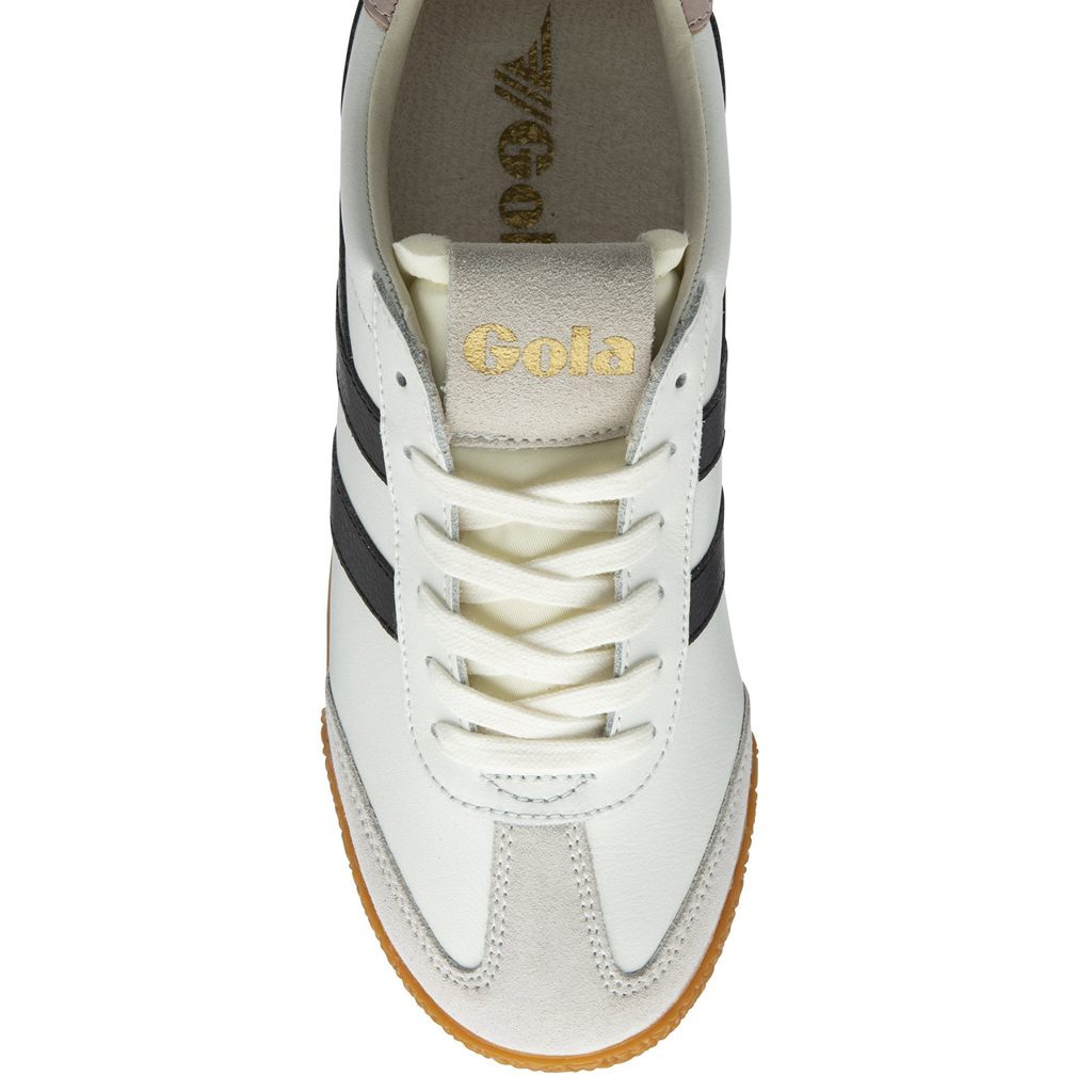 Gola Classics Elan Leather Sneakers Bílé Černé Růžové CZ | UQDC-73461