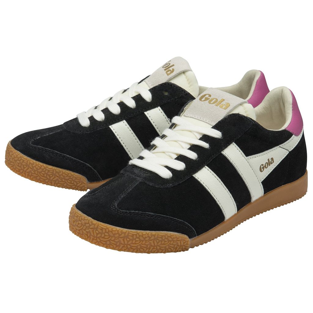 Gola Classics Elan Sneakers Černé Bílé Fuchsie CZ | HING-19673