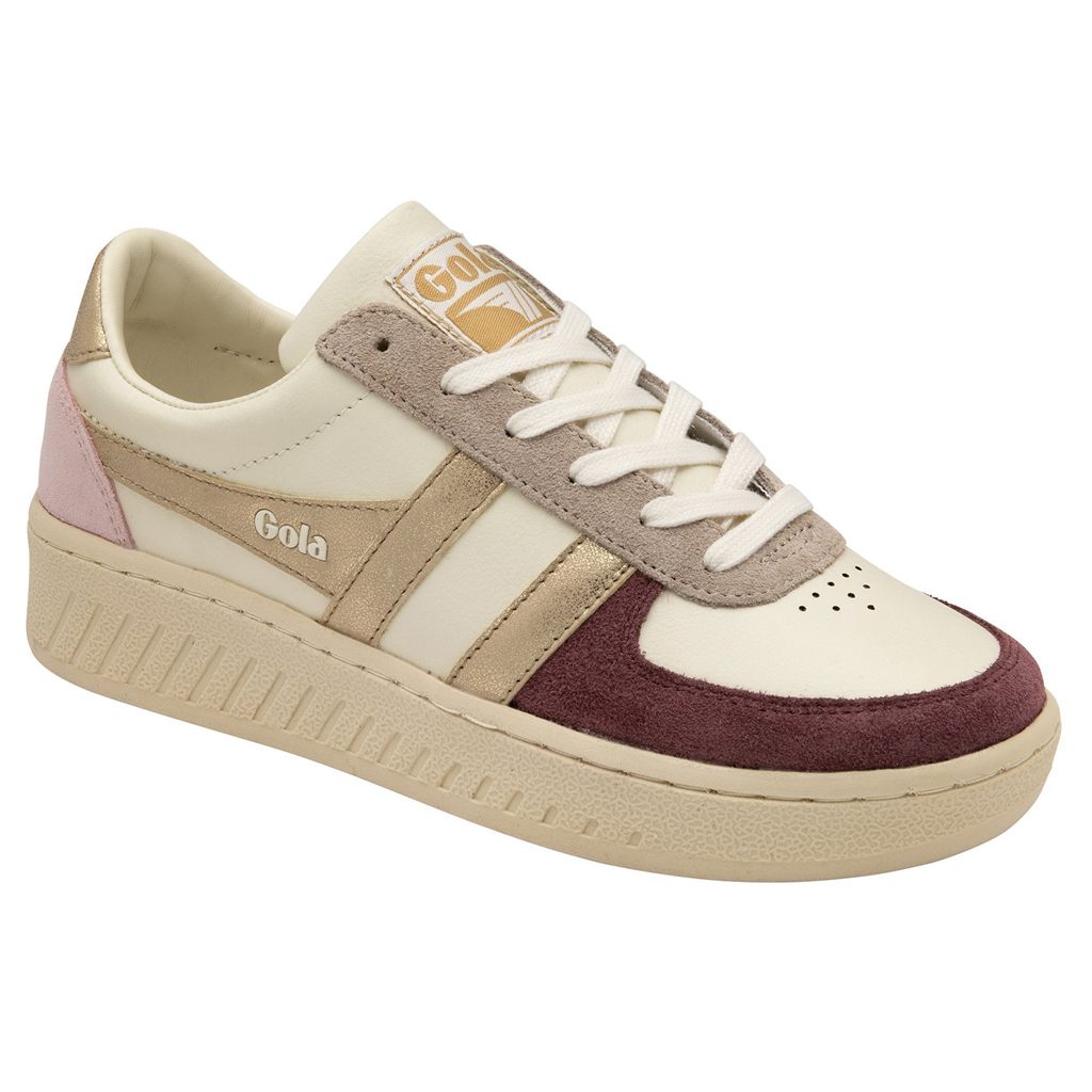 Gola Classics Grandslam Quadrant Sneakers Bílé Zlaté Růžové CZ | QDTK-02168