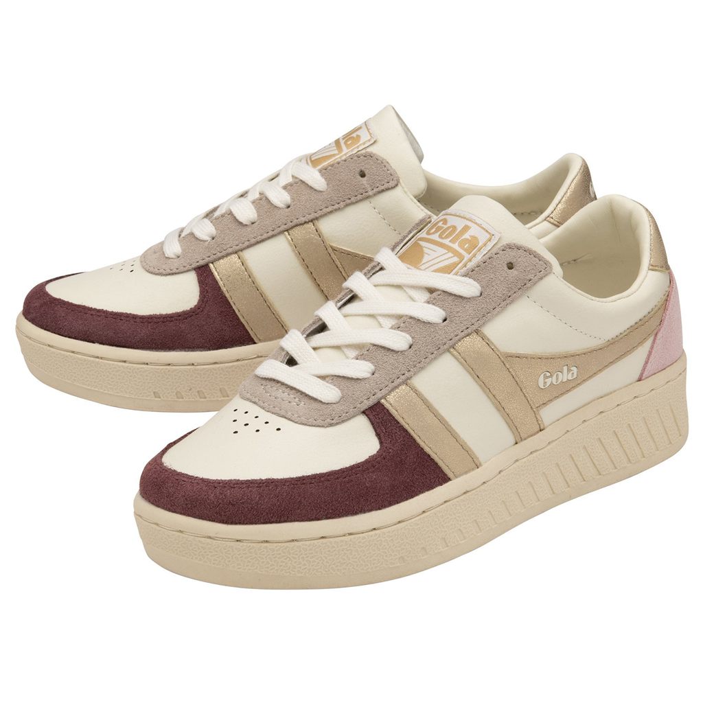 Gola Classics Grandslam Quadrant Sneakers Bílé Zlaté Růžové CZ | QDTK-02168