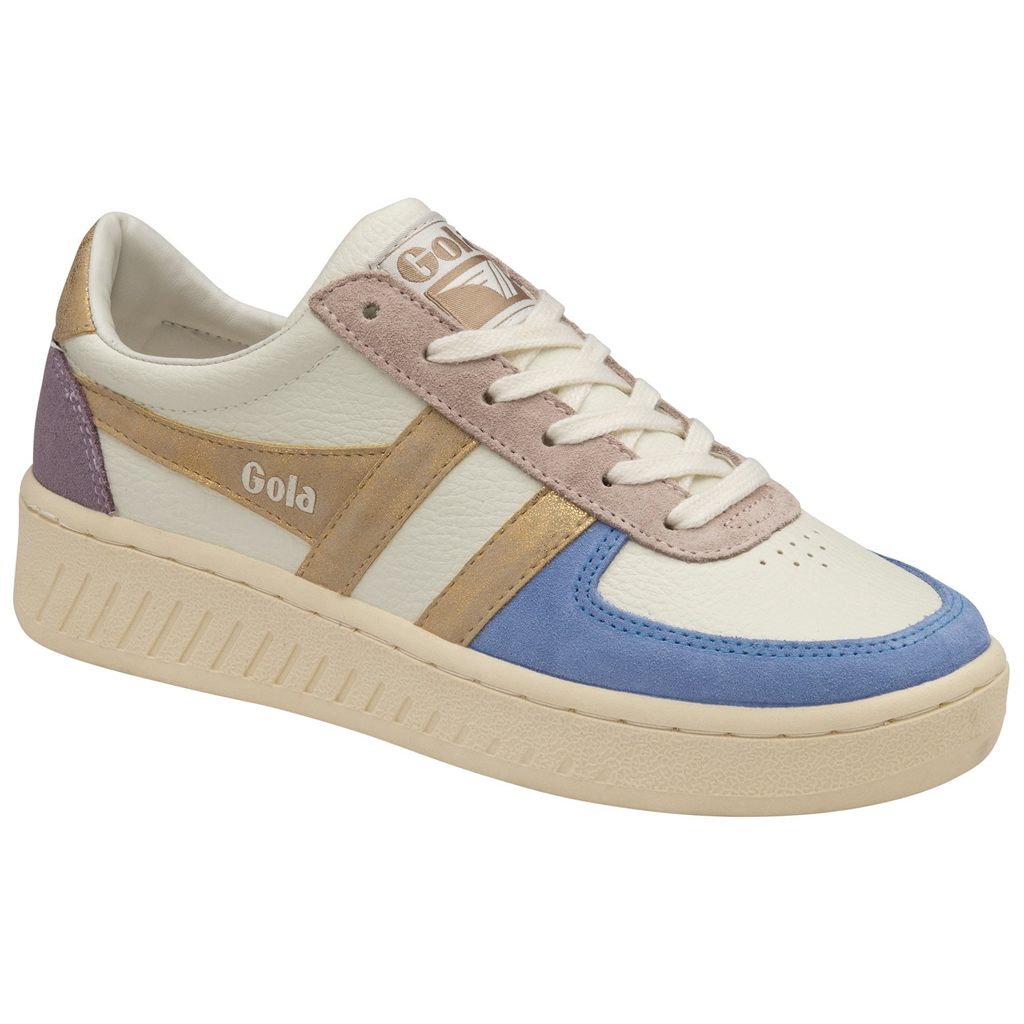 Gola Classics Grandslam Quadrant Sneakers Bílé Blankyt Zlaté CZ | ZRSE-43059
