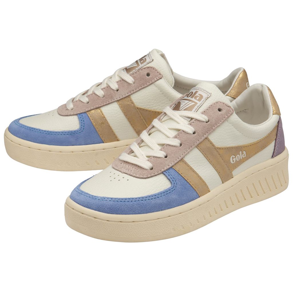 Gola Classics Grandslam Quadrant Sneakers Bílé Blankyt Zlaté CZ | ZRSE-43059