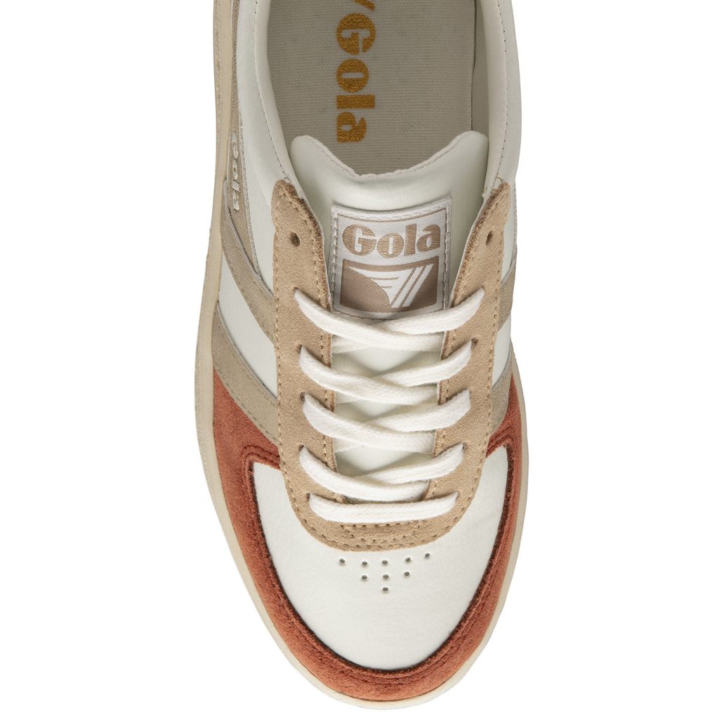 Gola Classics Grandslam Quadrant Sneakers Bílé Oranžové Zlaté CZ | HDXB-65790