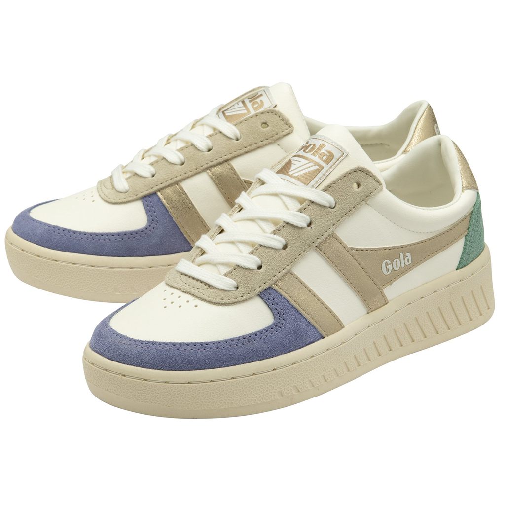 Gola Classics Grandslam Quadrant Sneakers Bílé Levandule Zlaté Zelene CZ | BHUZ-59173
