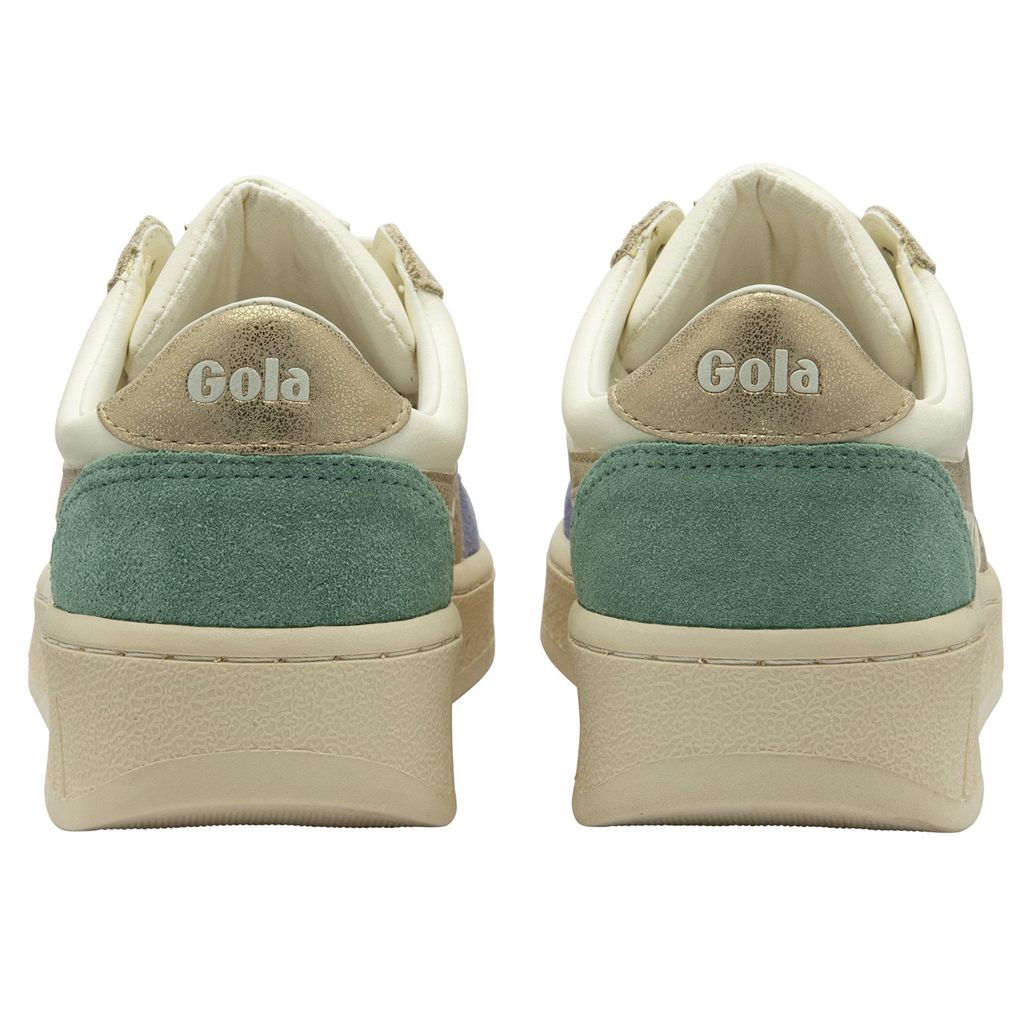 Gola Classics Grandslam Quadrant Sneakers Bílé Levandule Zlaté Zelene CZ | BHUZ-59173