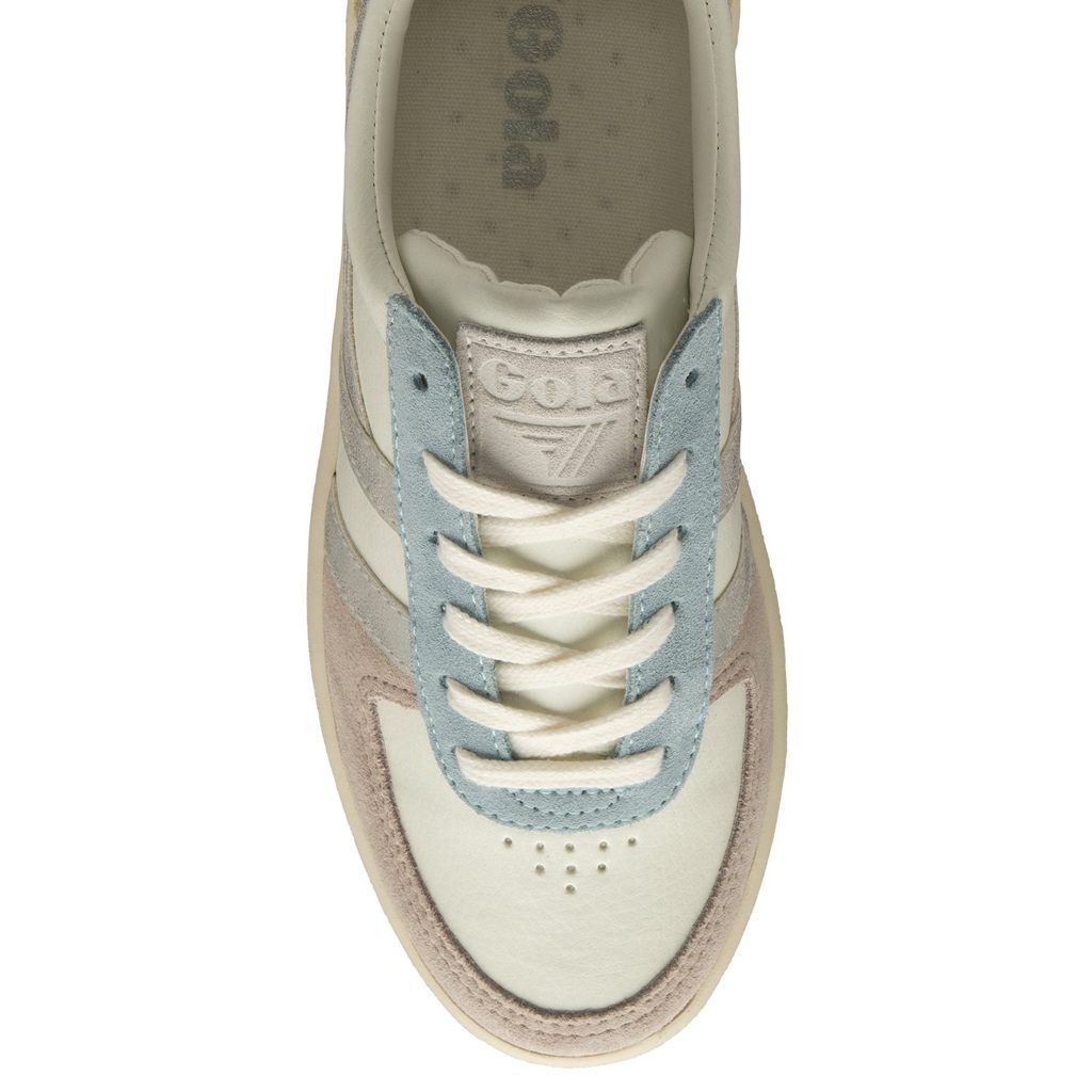 Gola Classics Grandslam Quadrant Sneakers Bílé Stříbrné Citrón CZ | ZVIW-62074