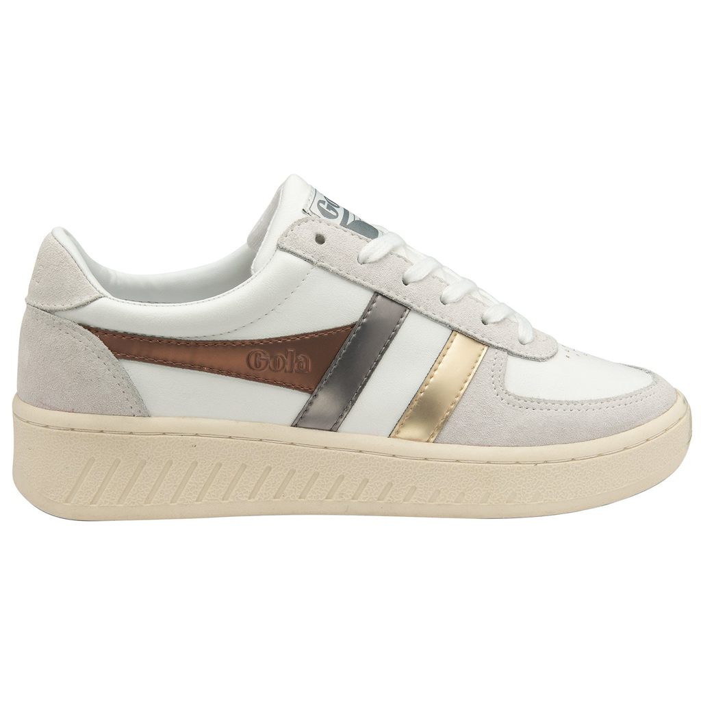 Gola Classics Grandslam Trident Metallic Sneakers Bílé Zlaté CZ | YXEQ-64981