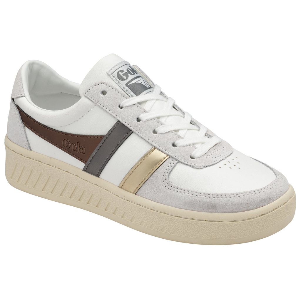 Gola Classics Grandslam Trident Metallic Sneakers Bílé Zlaté CZ | YXEQ-64981