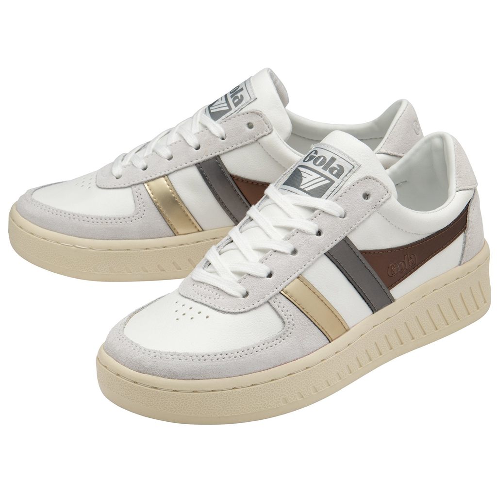 Gola Classics Grandslam Trident Metallic Sneakers Bílé Zlaté CZ | YXEQ-64981
