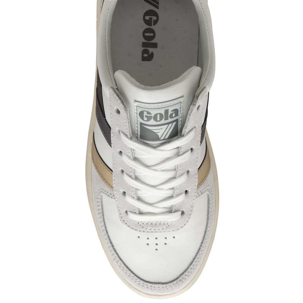 Gola Classics Grandslam Trident Metallic Sneakers Bílé Zlaté CZ | YXEQ-64981