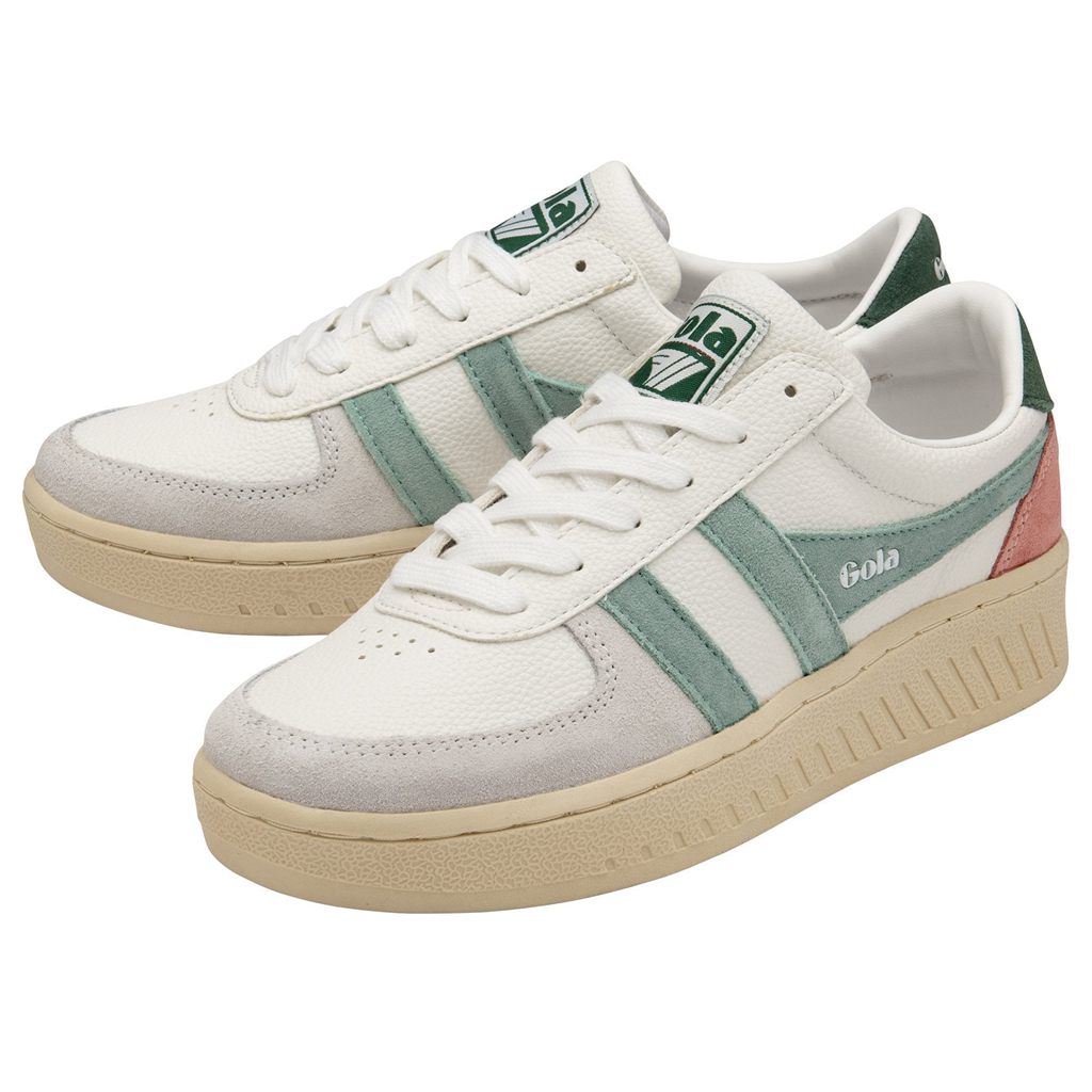 Gola Classics Grandslam Trident Sneakers Bílé Zelene CZ | SDET-29346