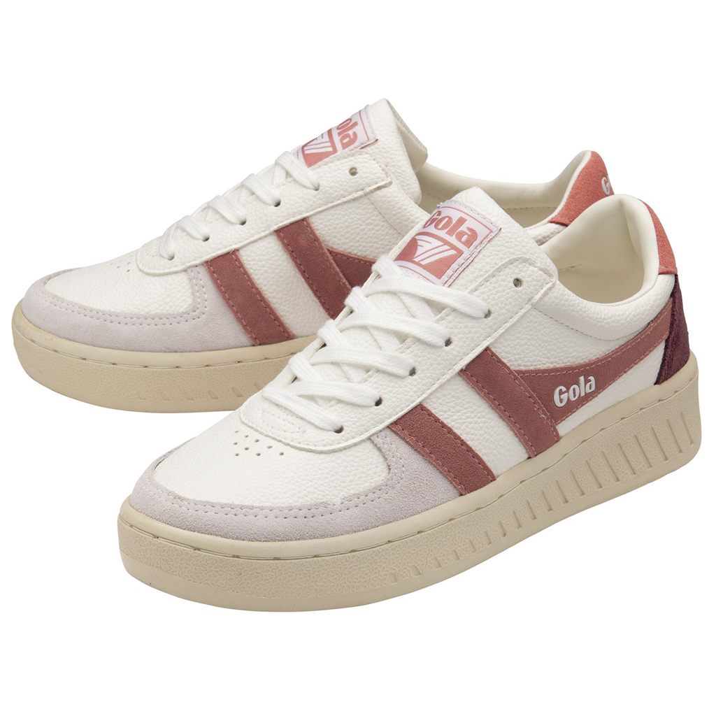 Gola Classics Grandslam Trident Sneakers Bílé Růžové Koralove Růžové CZ | QZEA-58276