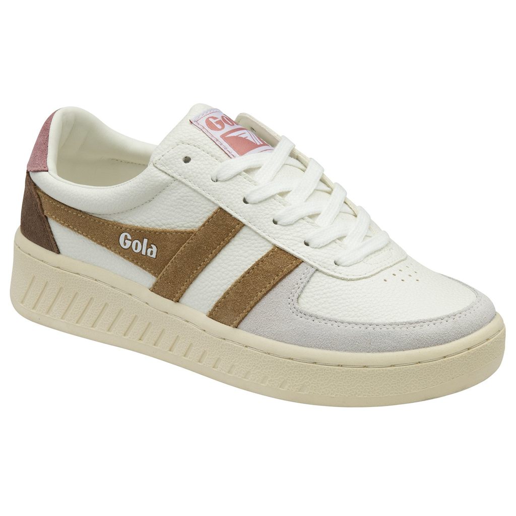 Gola Classics Grandslam Trident Sneakers Bílé Hnědé Růžové CZ | KFSM-52086