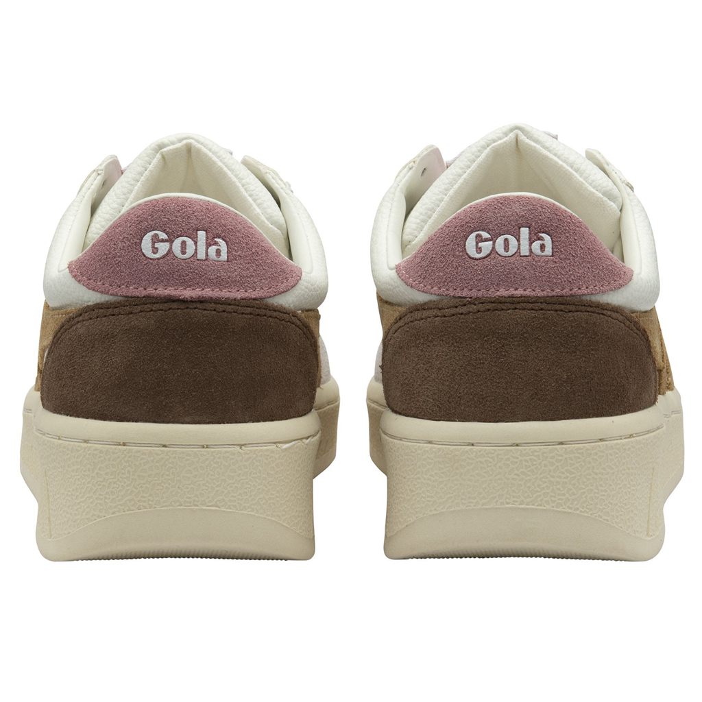 Gola Classics Grandslam Trident Sneakers Bílé Hnědé Růžové CZ | KFSM-52086