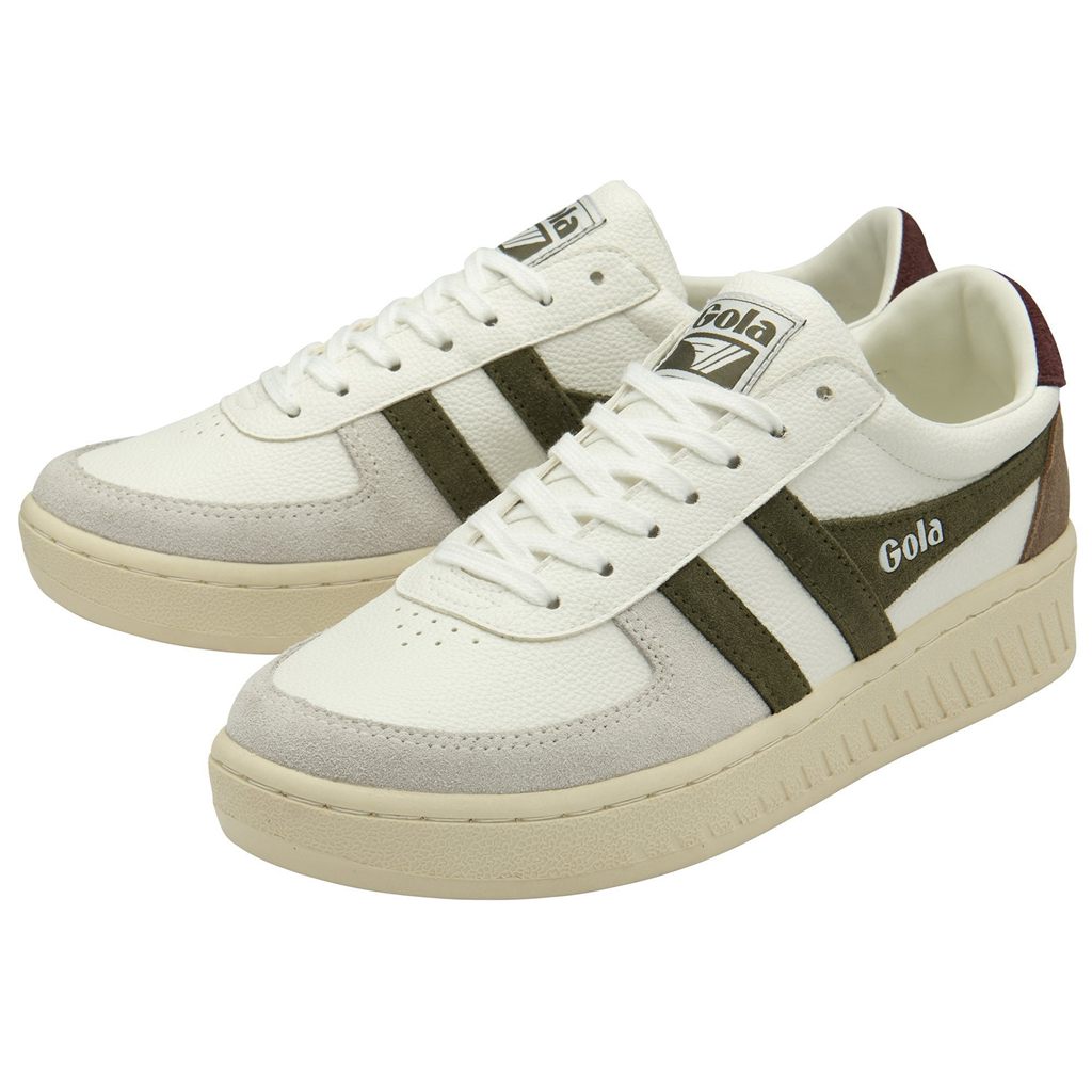 Gola Classics Grandslam Trident Sneakers Bílé Hnědožlutý Vínové CZ | WGNF-45837