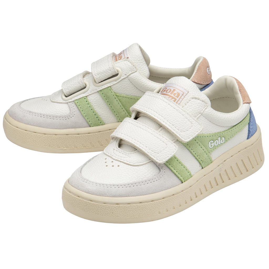 Gola Classics Grandslam Trident Strap Sneakers Bílé Zelene Růžové CZ | YVCH-80574