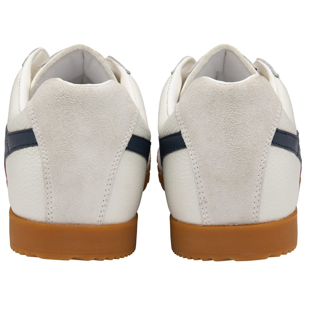 Gola Classics Harrier Leather Sneakers Bílé Tmavě Blankyt Červené CZ | TZHQ-26790