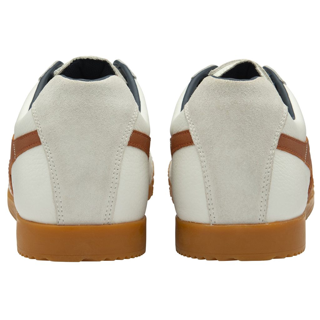 Gola Classics Harrier Leather Sneakers Bílé Oranžové Tmavě Blankyt CZ | DIVB-19508