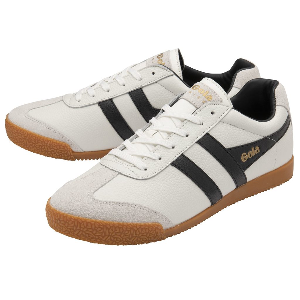 Gola Classics Harrier Leather Sneakers Bílé Černé Černé CZ | COFJ-26458