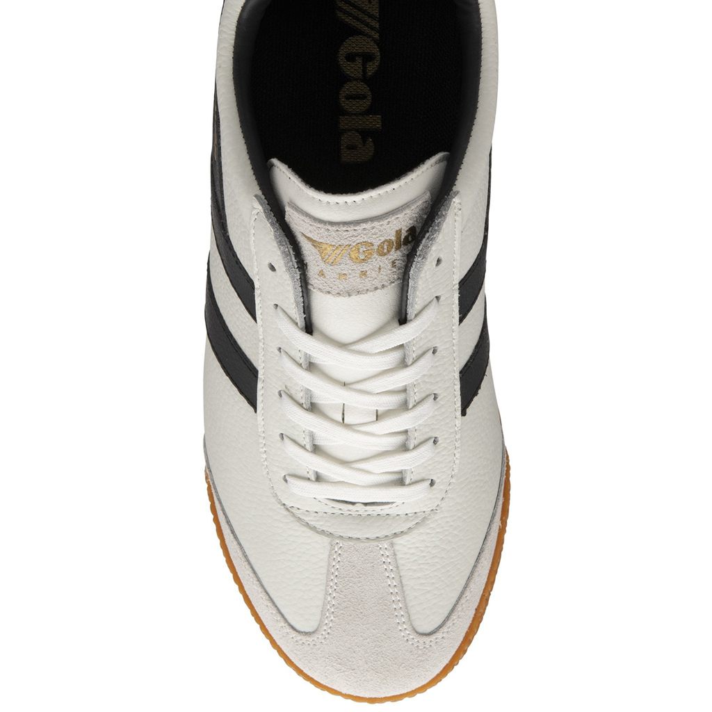 Gola Classics Harrier Leather Sneakers Bílé Černé Černé CZ | COFJ-26458