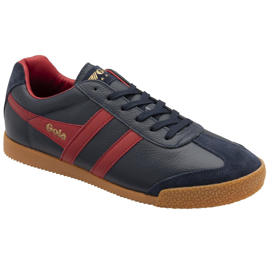 Gola Classics Harrier Leather Sneakers Tmavě Blankyt Tmavě Červené Tmavě Červené CZ | YNOP-60795