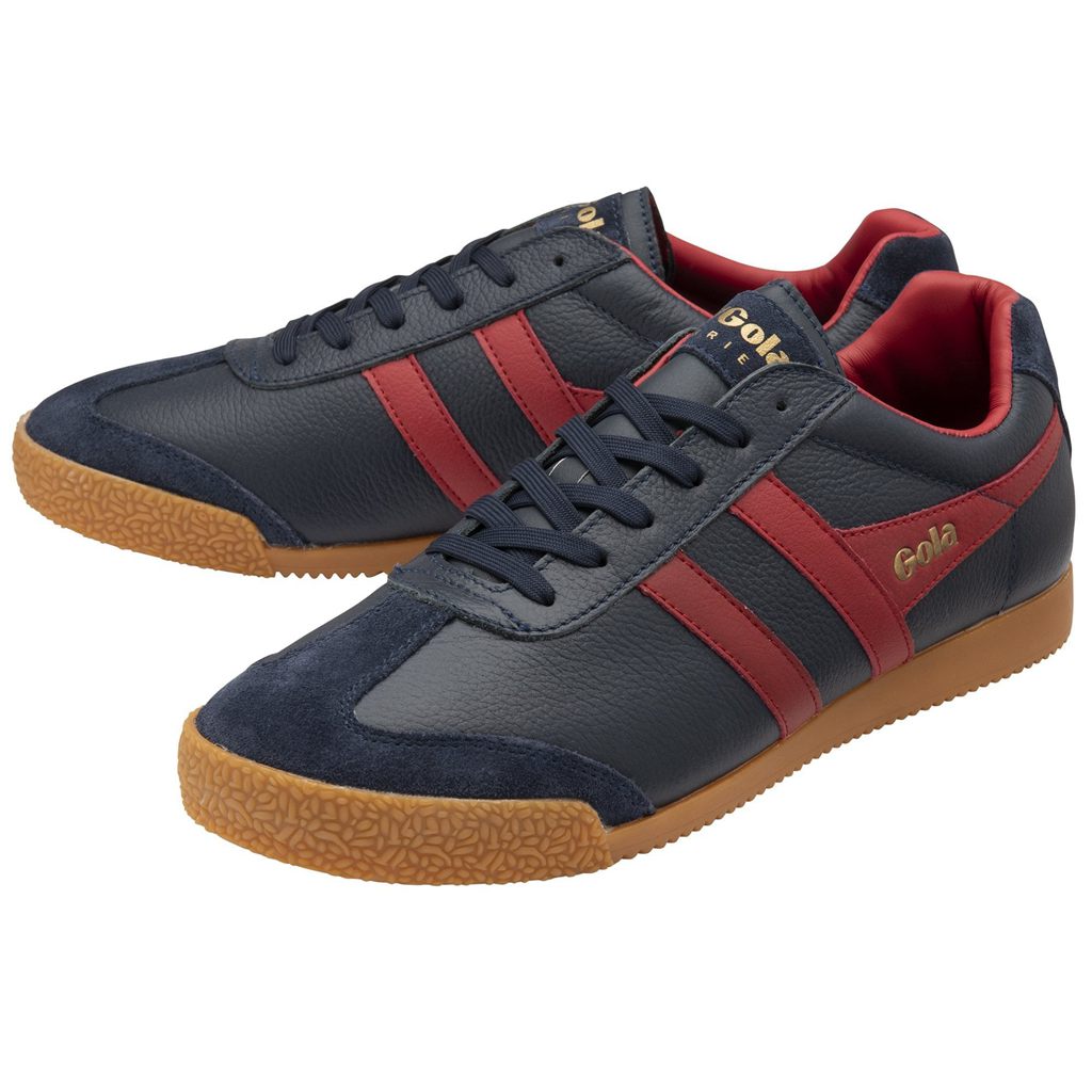 Gola Classics Harrier Leather Sneakers Tmavě Blankyt Tmavě Červené Tmavě Červené CZ | YNOP-60795