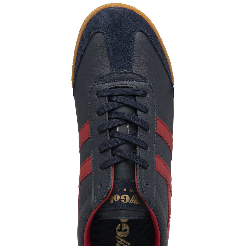 Gola Classics Harrier Leather Sneakers Tmavě Blankyt Tmavě Červené Tmavě Červené CZ | YNOP-60795