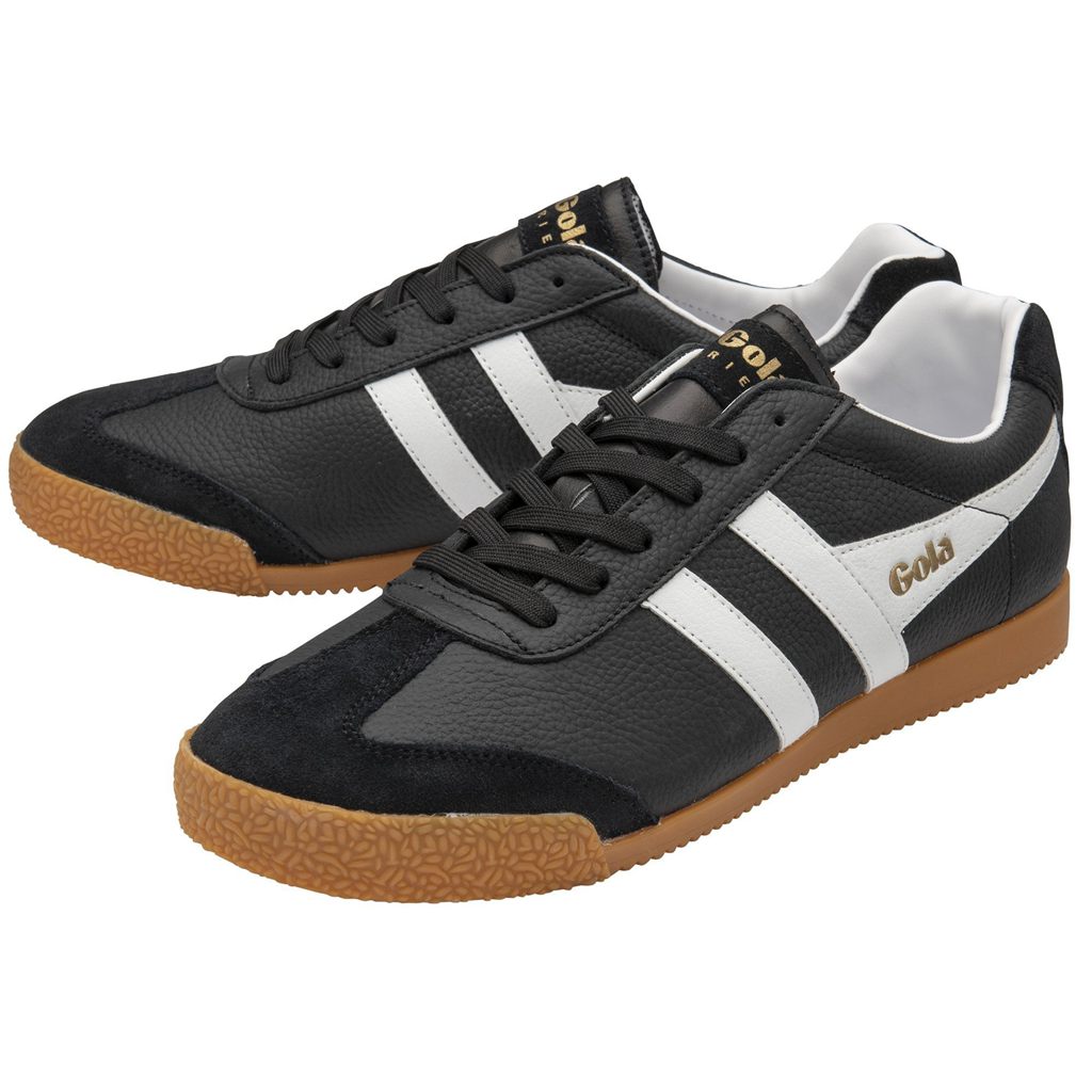Gola Classics Harrier Leather Sneakers Černé Bílé Bílé CZ | YPCT-29865