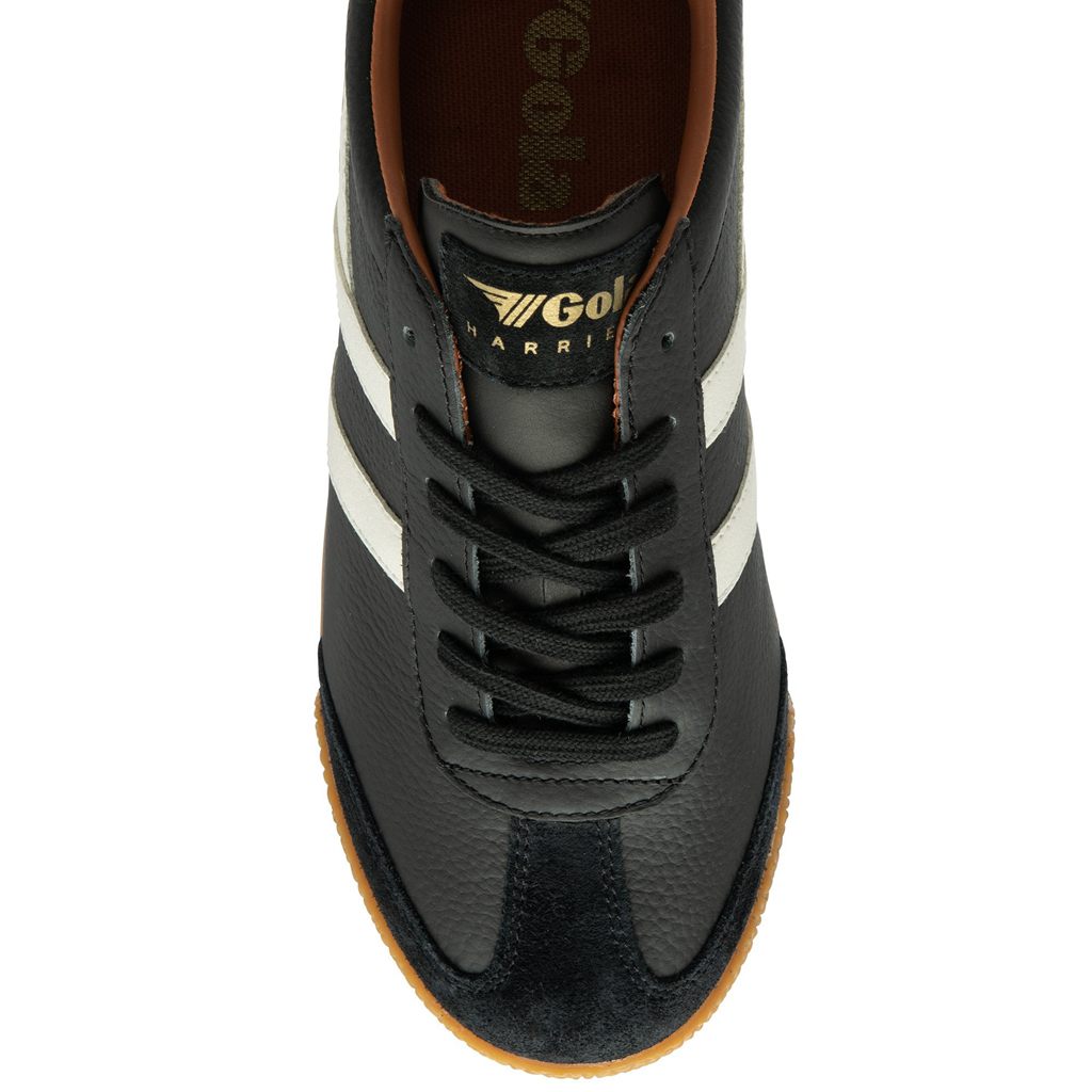 Gola Classics Harrier Leather Sneakers Černé Bílé Oranžové CZ | BYFP-17395