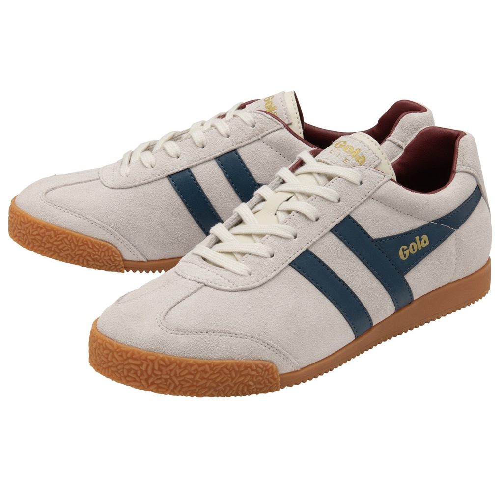 Gola Classics Harrier Suede Sneakers Bílé Blankyt Tmavě Červené CZ | ISVF-96380
