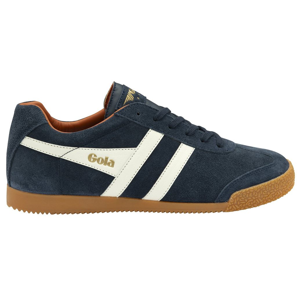 Gola Classics Harrier Suede Sneakers Tmavě Blankyt Bílé Oranžové CZ | YWUG-95632