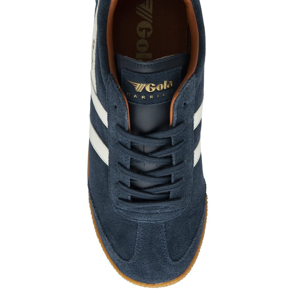 Gola Classics Harrier Suede Sneakers Tmavě Blankyt Bílé Oranžové CZ | YWUG-95632
